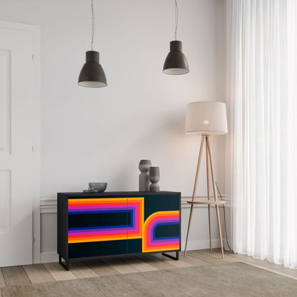 Credenza a 2 ante BLINDED BY THE LIGHTS in finitura nera