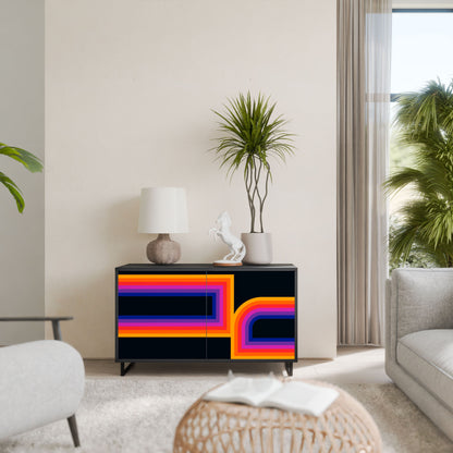 Credenza a 2 ante BLINDED BY THE LIGHTS in finitura nera