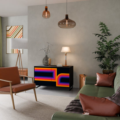 Credenza a 2 ante BLINDED BY THE LIGHTS in finitura nera
