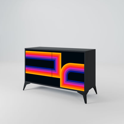 Credenza a 2 ante BLINDED BY THE LIGHTS in finitura nera
