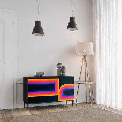 Credenza a 2 ante BLINDED BY THE LIGHTS in finitura nera