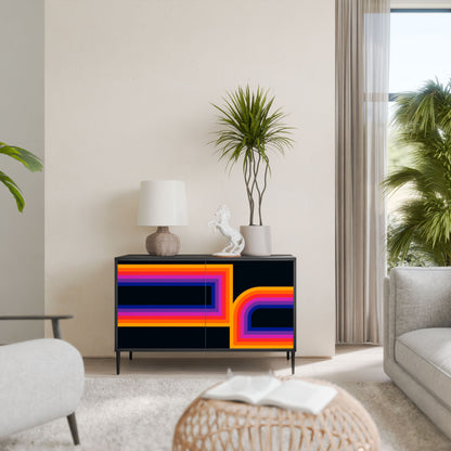 Credenza a 2 ante BLINDED BY THE LIGHTS in finitura nera
