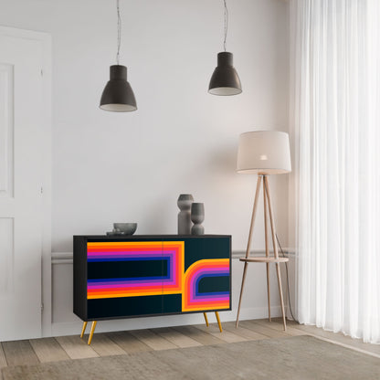 Credenza a 2 ante BLINDED BY THE LIGHTS in finitura nera