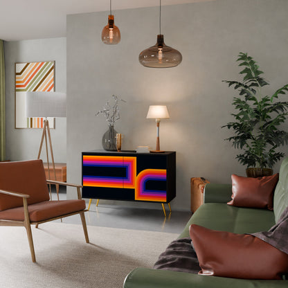 Credenza a 2 ante BLINDED BY THE LIGHTS in finitura nera