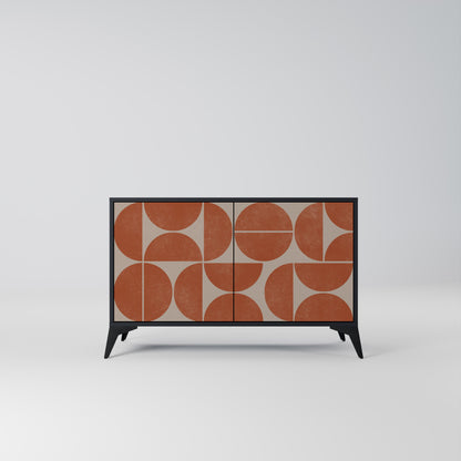 Credenza a 2 ante REPETITION COMPULSION in finitura nera