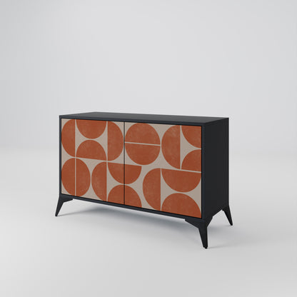 Credenza a 2 ante REPETITION COMPULSION in finitura nera