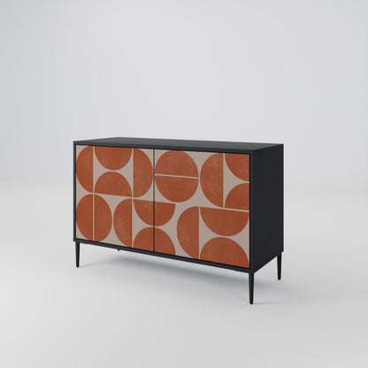 Credenza a 2 ante REPETITION COMPULSION in finitura nera