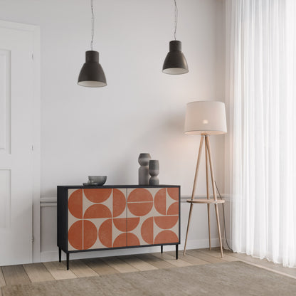 Credenza a 2 ante REPETITION COMPULSION in finitura nera