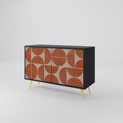 Credenza a 2 ante REPETITION COMPULSION in finitura nera