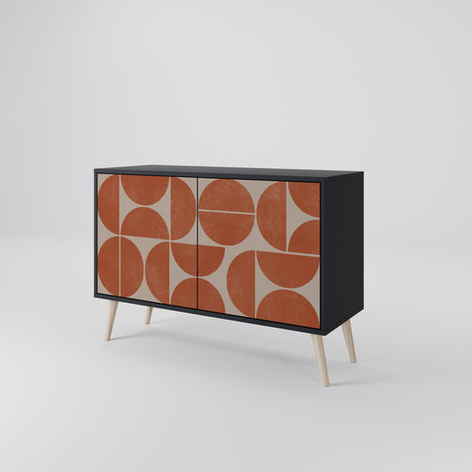 Credenza a 2 ante REPETITION COMPULSION in finitura nera