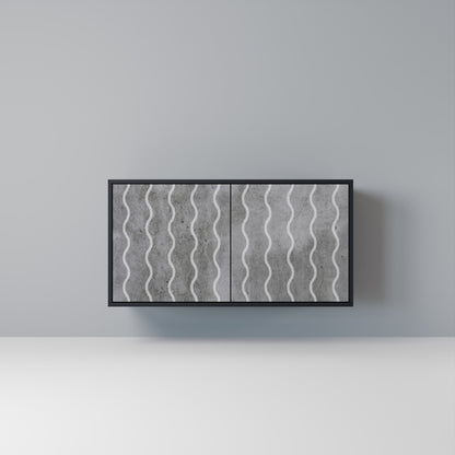WAVES OF CONCRETE Madia a 2 Ante in Finitura Nera