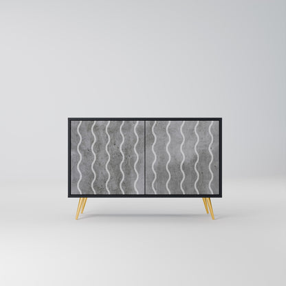 WAVES OF CONCRETE 2-Door Sideboard in Black Finish