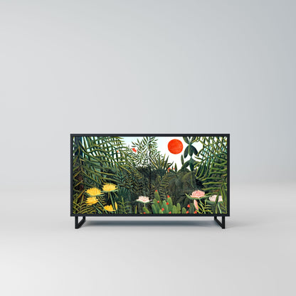 Credenza a 2 ante VIRGIN FOREST WITH SUNSET in finitura nera