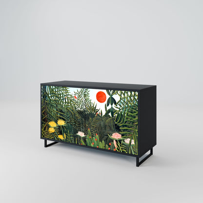 Credenza a 2 ante VIRGIN FOREST WITH SUNSET in finitura nera