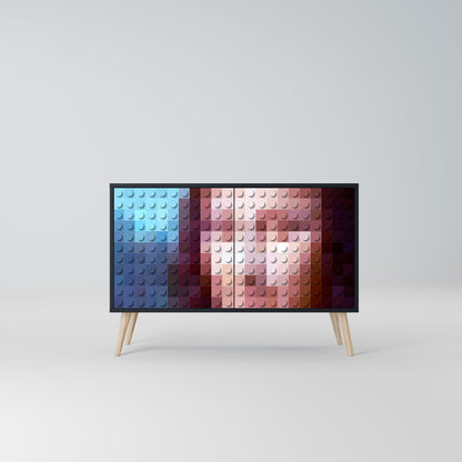 Credenza a 2 ante CONSTRUCTIVE ART in finitura nera