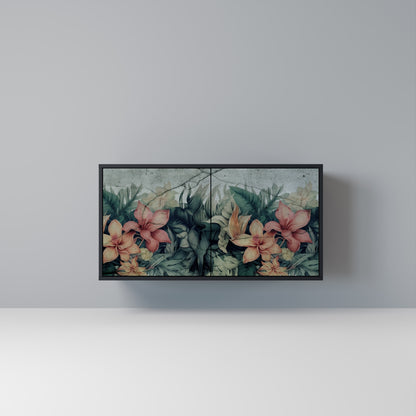 Credenza a 2 ante HEAVENLY BLOOM con finitura nera