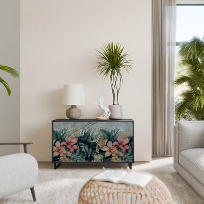 Credenza a 2 ante HEAVENLY BLOOM con finitura nera