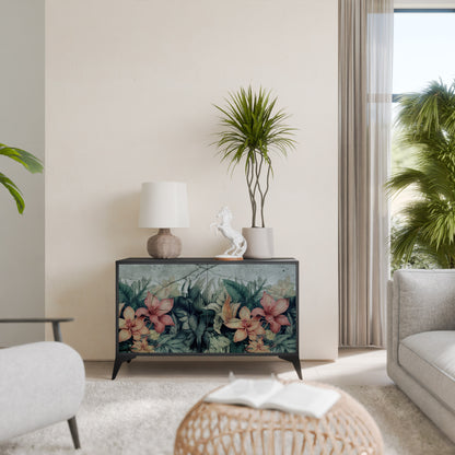 Credenza a 2 ante HEAVENLY BLOOM con finitura nera