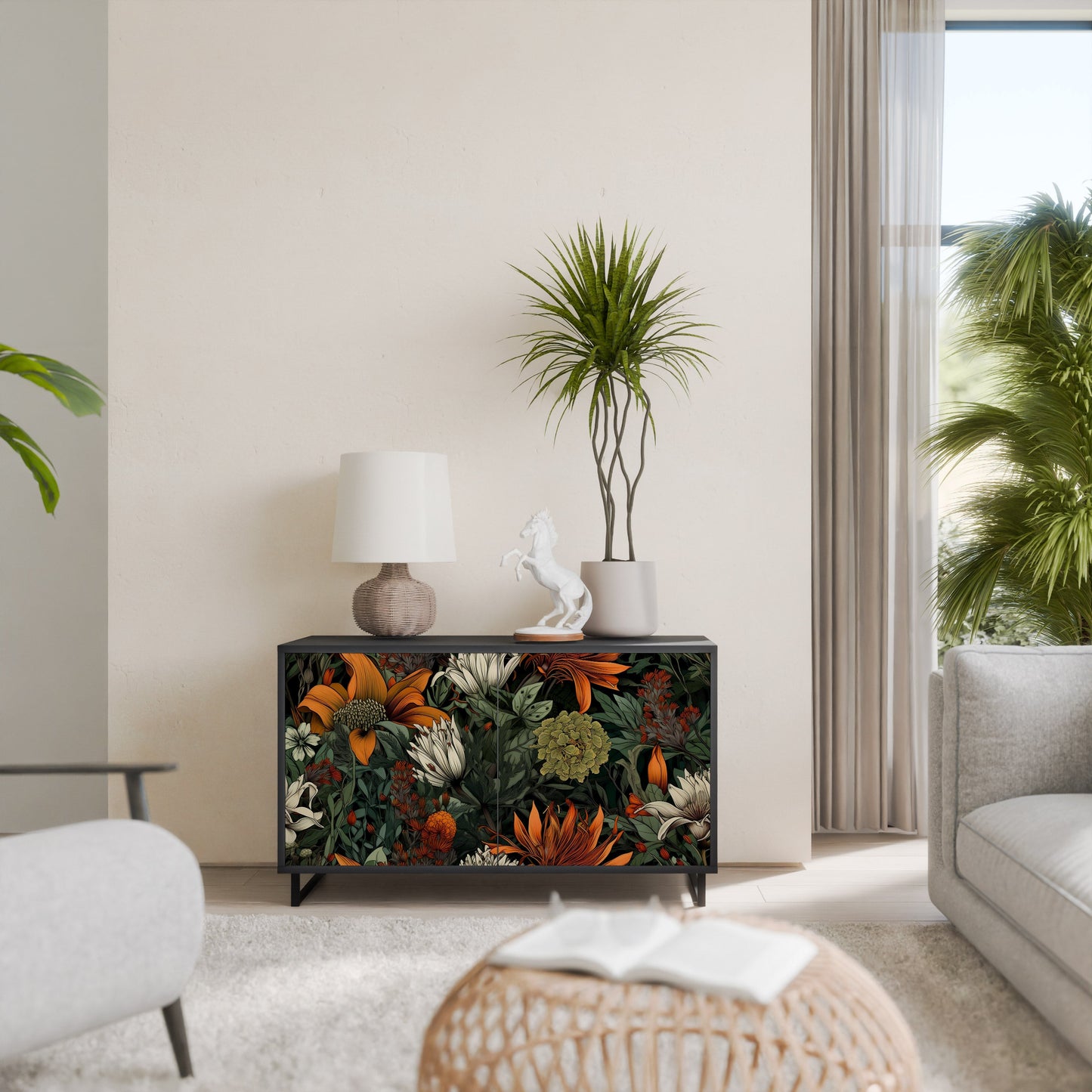 Credenza a 2 ante MIDNIGHT SPROUT in finitura nera