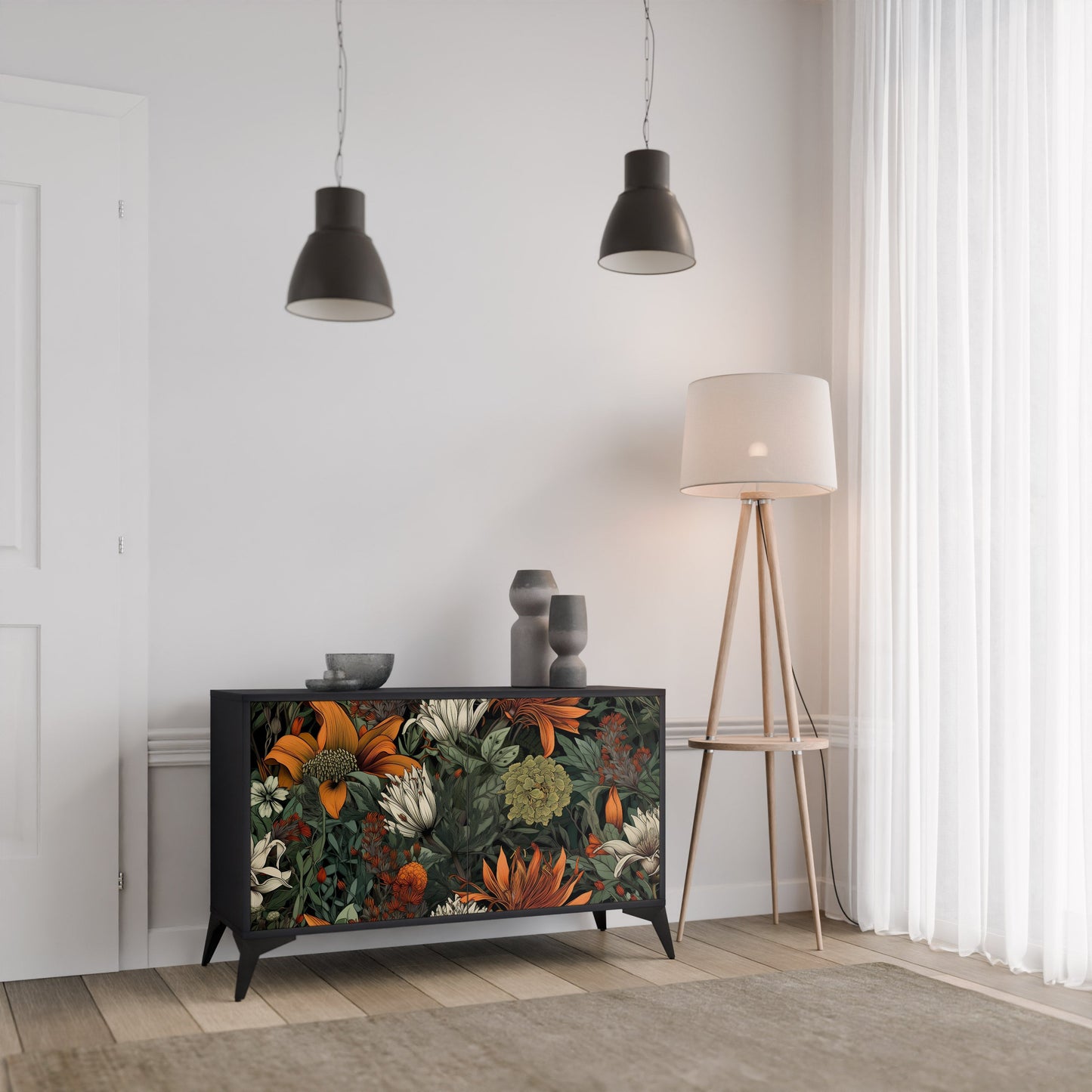 Credenza a 2 ante MIDNIGHT SPROUT in finitura nera