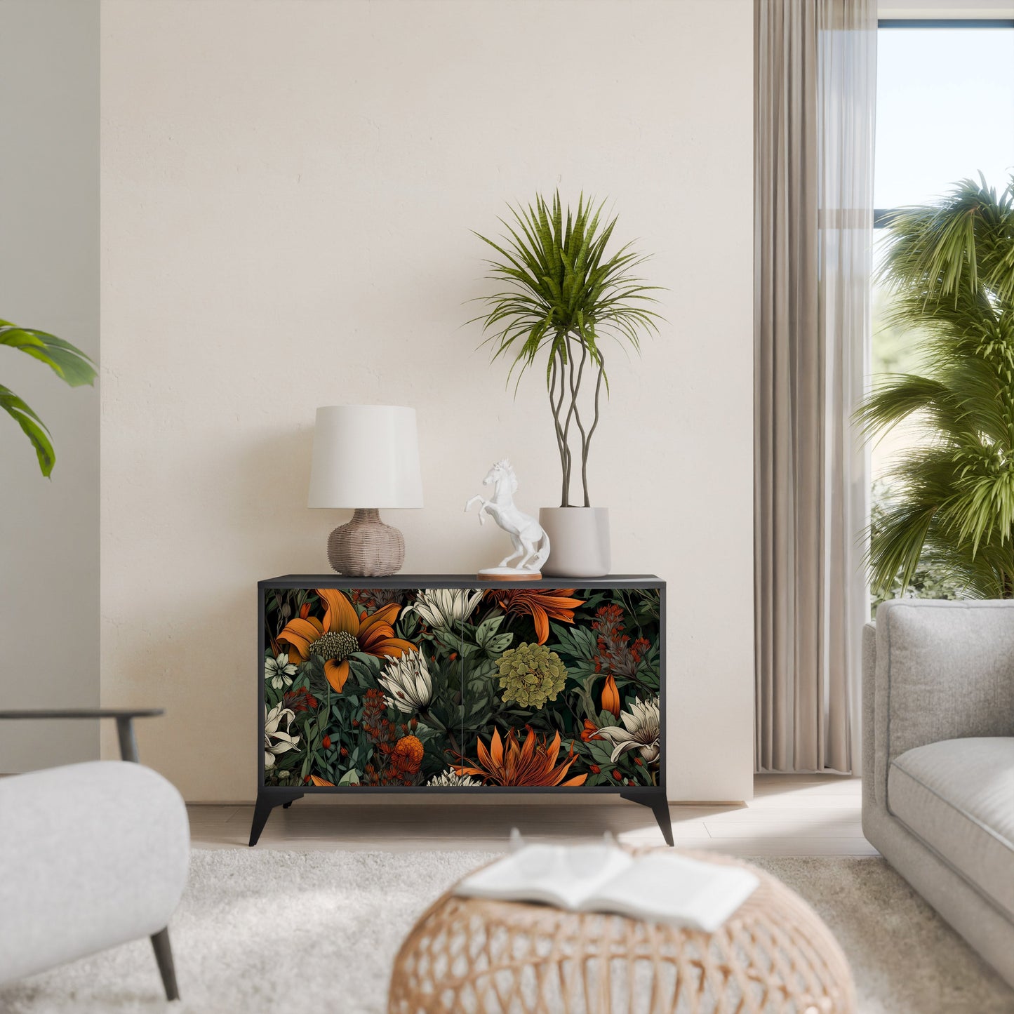 Credenza a 2 ante MIDNIGHT SPROUT in finitura nera