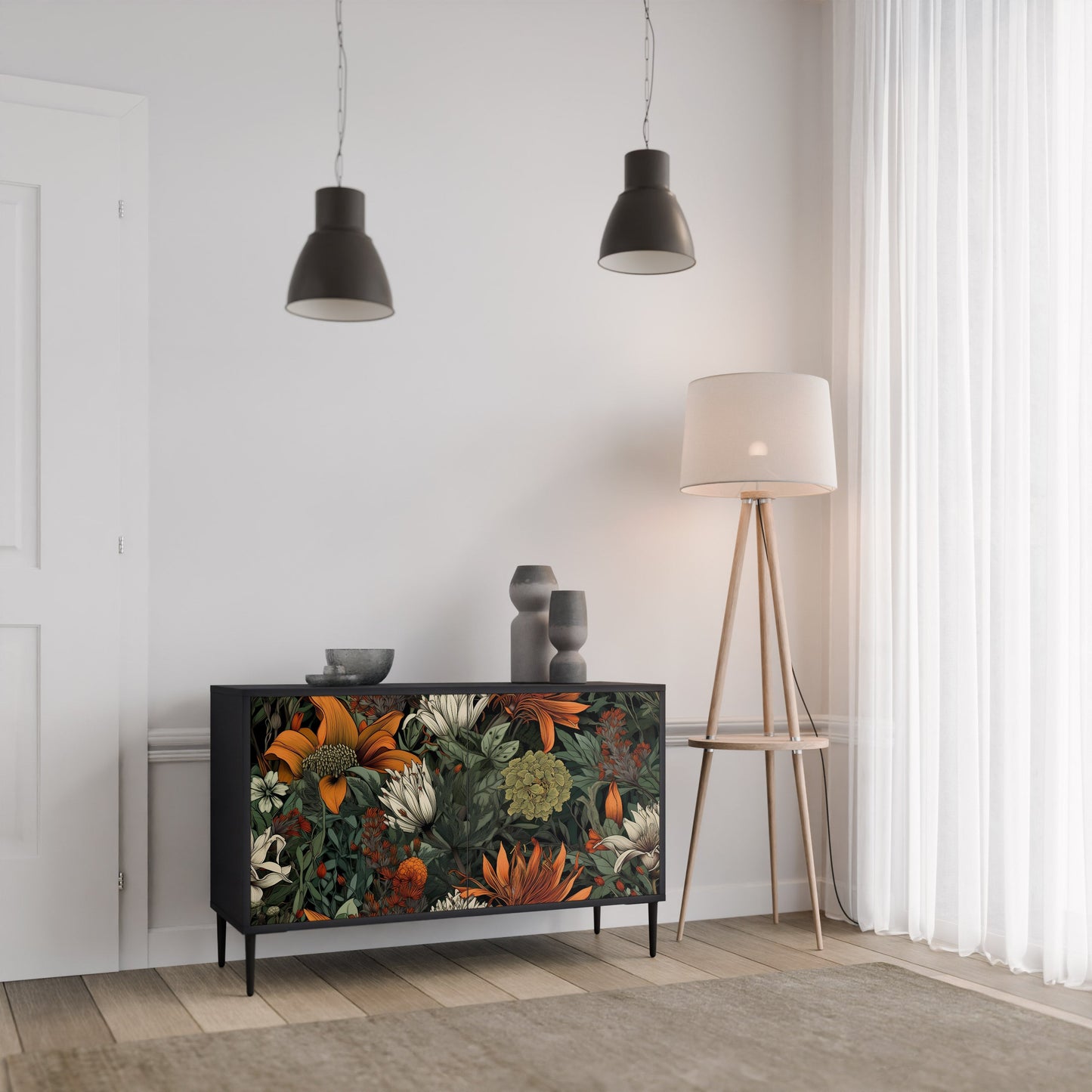Credenza a 2 ante MIDNIGHT SPROUT in finitura nera