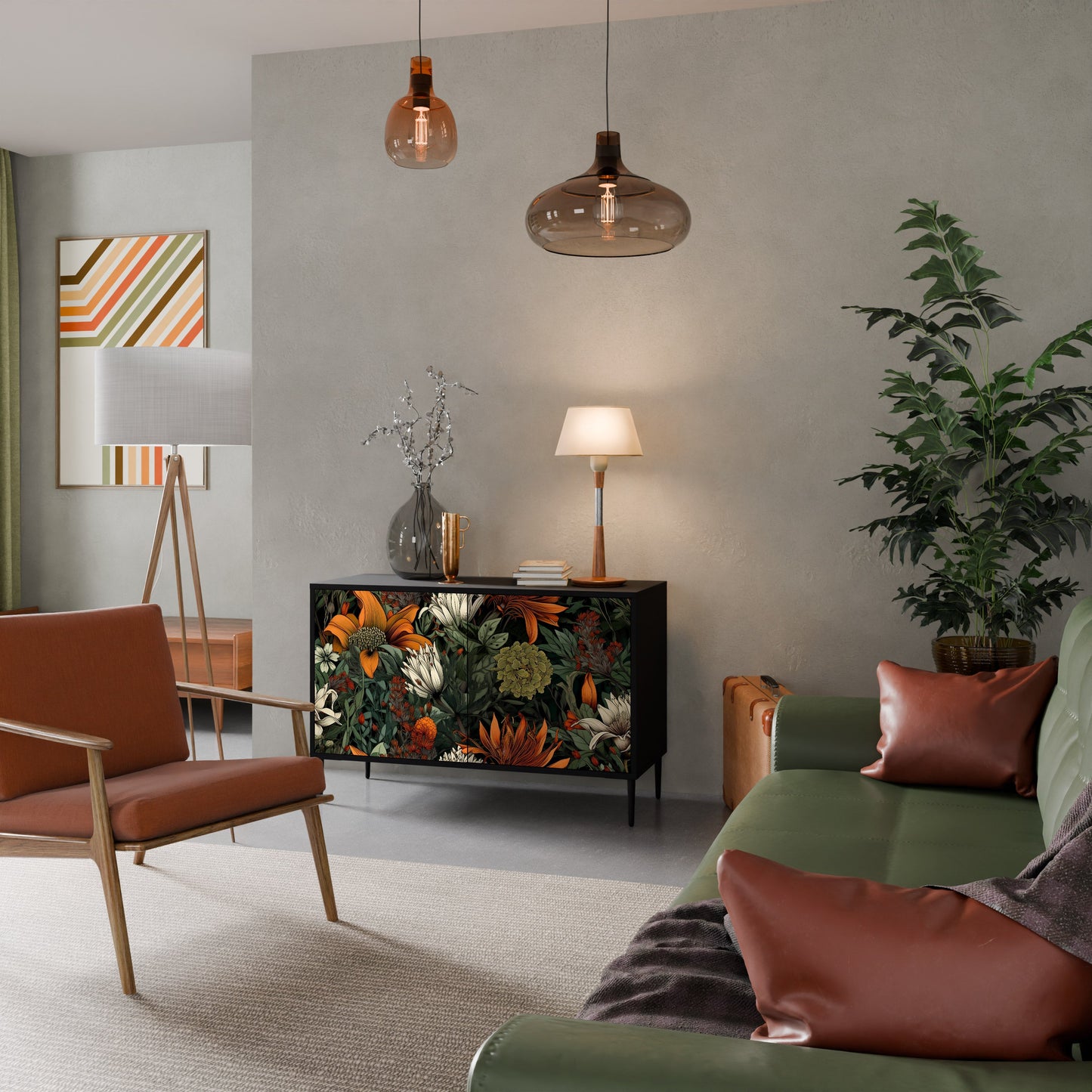 Credenza a 2 ante MIDNIGHT SPROUT in finitura nera