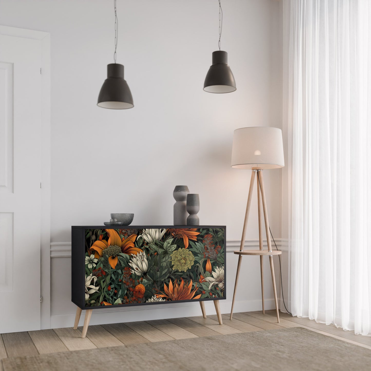 Credenza a 2 ante MIDNIGHT SPROUT in finitura nera