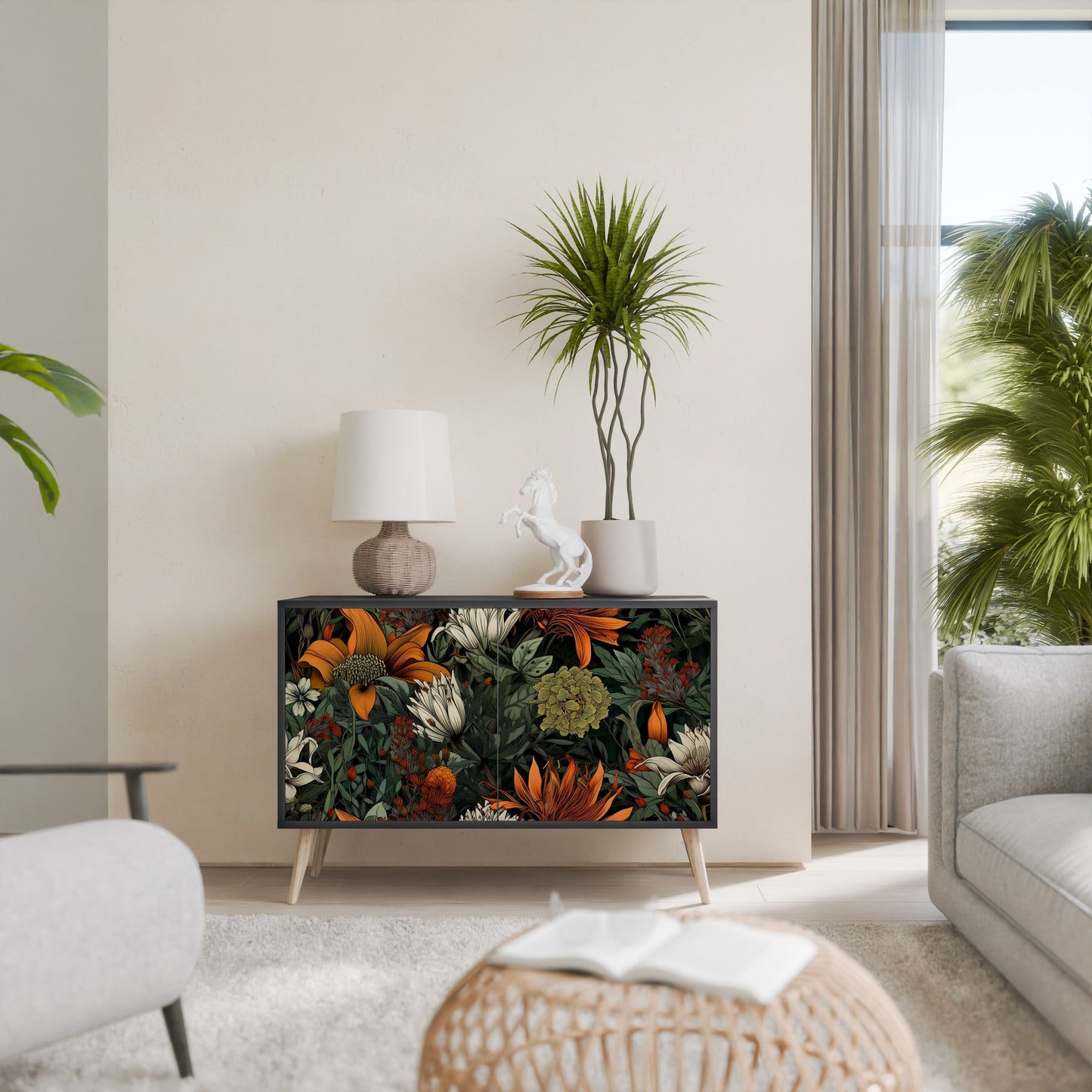 Credenza a 2 ante MIDNIGHT SPROUT in finitura nera