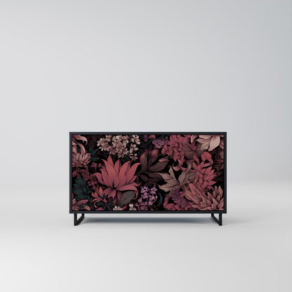Credenza a 2 ante FLORAL WHISPER in finitura nera