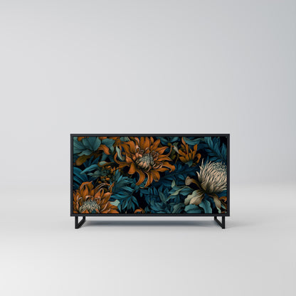 Credenza a 2 ante MORNING BLOOM in finitura nera