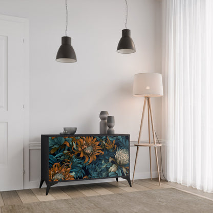 Credenza a 2 ante MORNING BLOOM in finitura nera