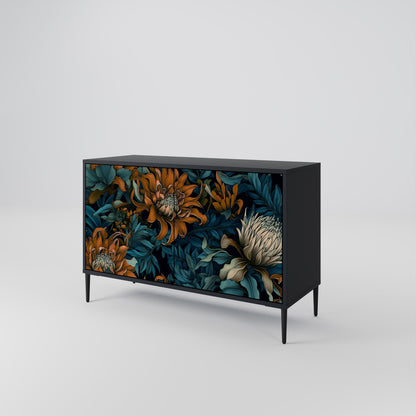 Credenza a 2 ante MORNING BLOOM in finitura nera