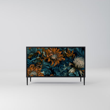 Credenza a 2 ante MORNING BLOOM in finitura nera