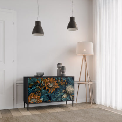 Credenza a 2 ante MORNING BLOOM in finitura nera