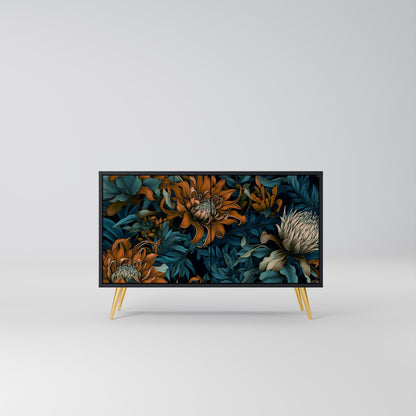 Credenza a 2 ante MORNING BLOOM in finitura nera
