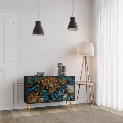 Credenza a 2 ante MORNING BLOOM in finitura nera