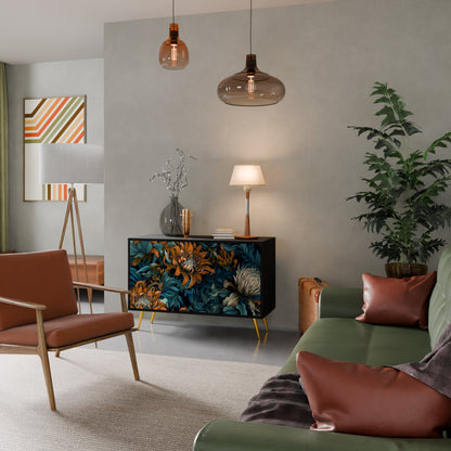 Credenza a 2 ante MORNING BLOOM in finitura nera