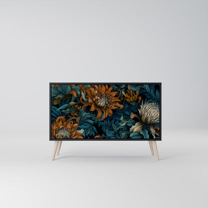 Credenza a 2 ante MORNING BLOOM in finitura nera