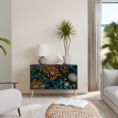 Credenza a 2 ante MORNING BLOOM in finitura nera