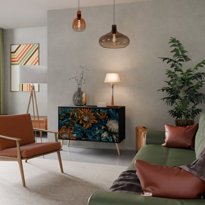 Credenza a 2 ante MORNING BLOOM in finitura nera