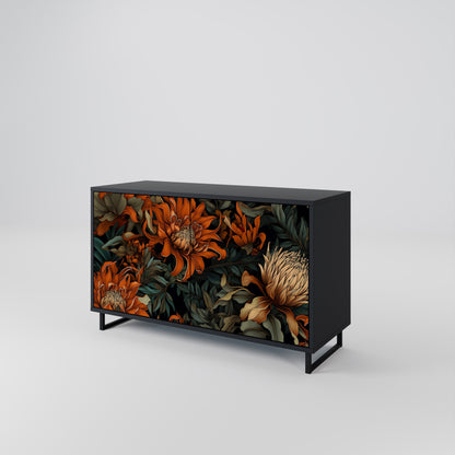 Credenza a 2 ante DAWN BLOOM in finitura nera