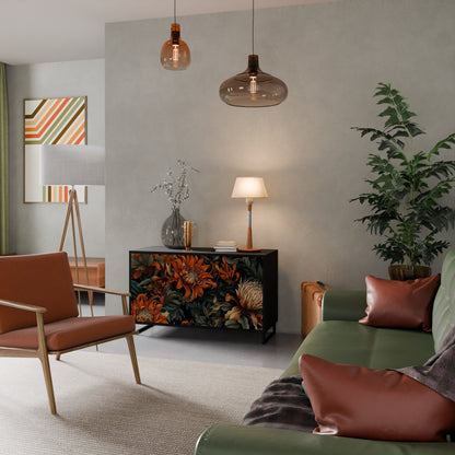 Credenza a 2 ante DAWN BLOOM in finitura nera
