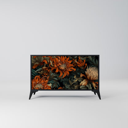 Credenza a 2 ante DAWN BLOOM in finitura nera