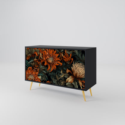 Credenza a 2 ante DAWN BLOOM in finitura nera