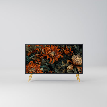 Credenza a 2 ante DAWN BLOOM in finitura nera