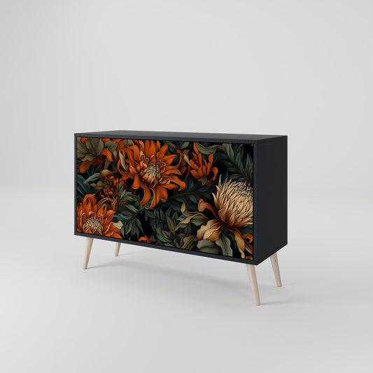 Credenza a 2 ante DAWN BLOOM in finitura nera