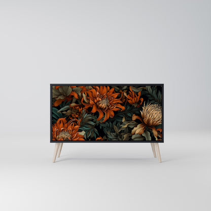 Credenza a 2 ante DAWN BLOOM in finitura nera