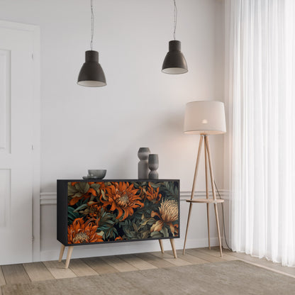Credenza a 2 ante DAWN BLOOM in finitura nera