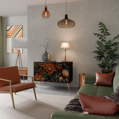 Credenza a 2 ante DAWN BLOOM in finitura nera